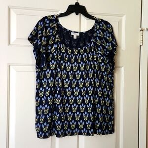 Style & Co top, Navy blue with classic print.
